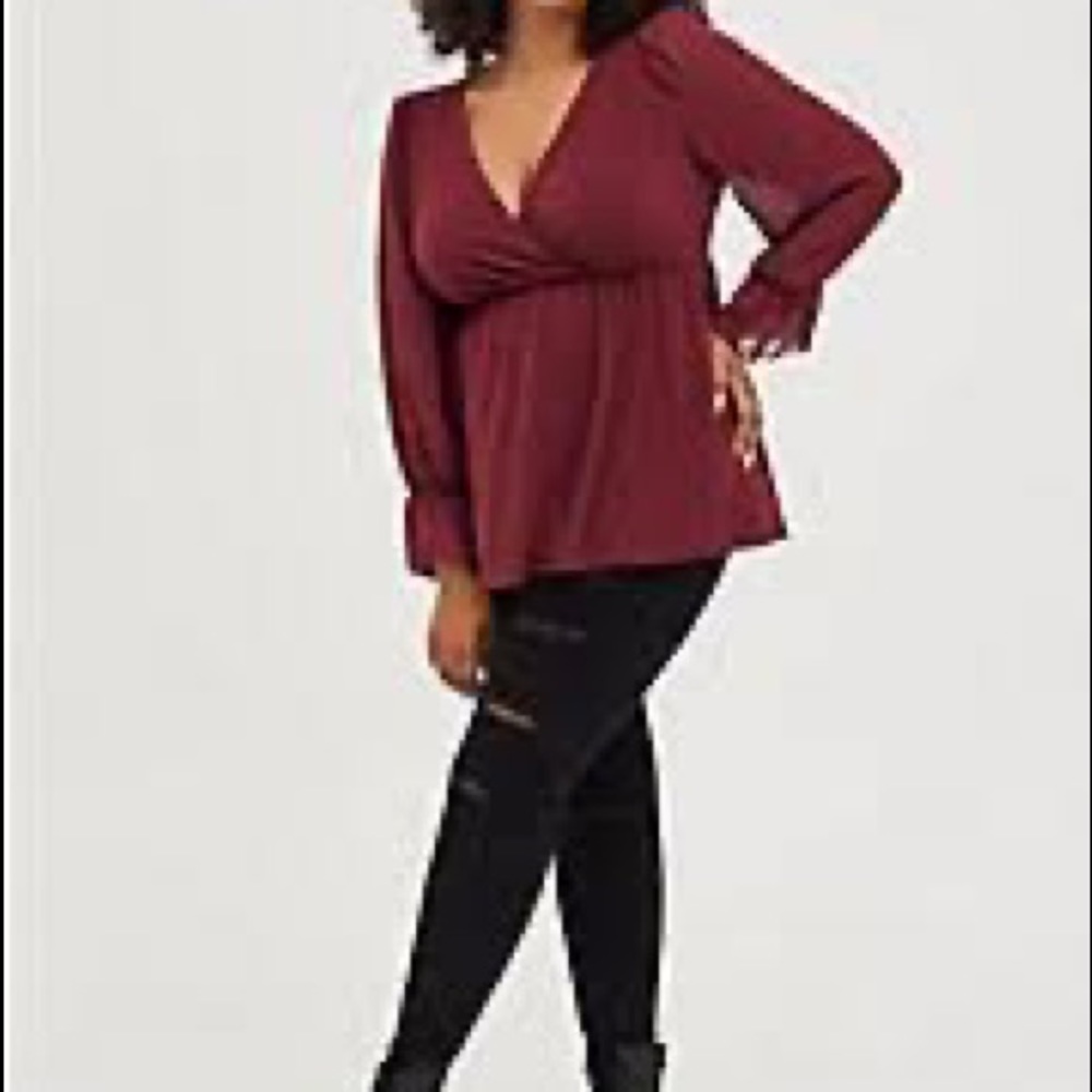 Torrid Surplice Babydoll Top